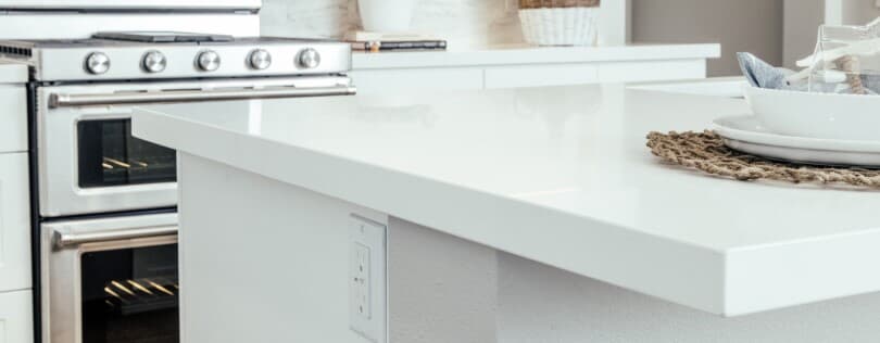 white quartz kitchen countertops in Edmonton