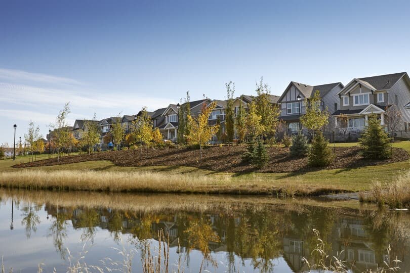 Row of homes at Chappelle Gardens in Edmonton by Brookfield Residential
