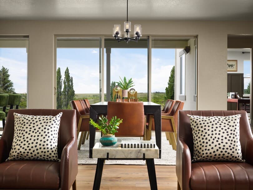 Dining room in Harvest 8 at Barefoot Lakes in Firestone, CO by Brookfield Residential
