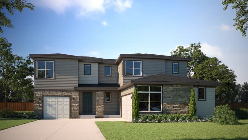 Exterior rendering of Harvest 8 at Barefoot Lakes in Firestone, CO by Brookfield Residential