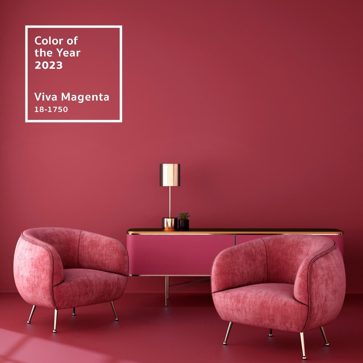 Color of the Year Viva Magenta in interior design