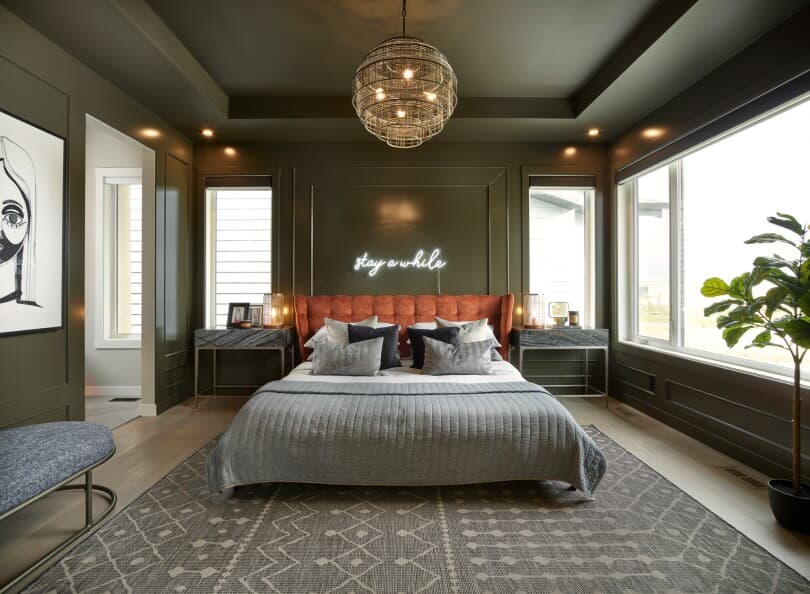 Palermo primary bedroom at Rockland Park in Calgary AB