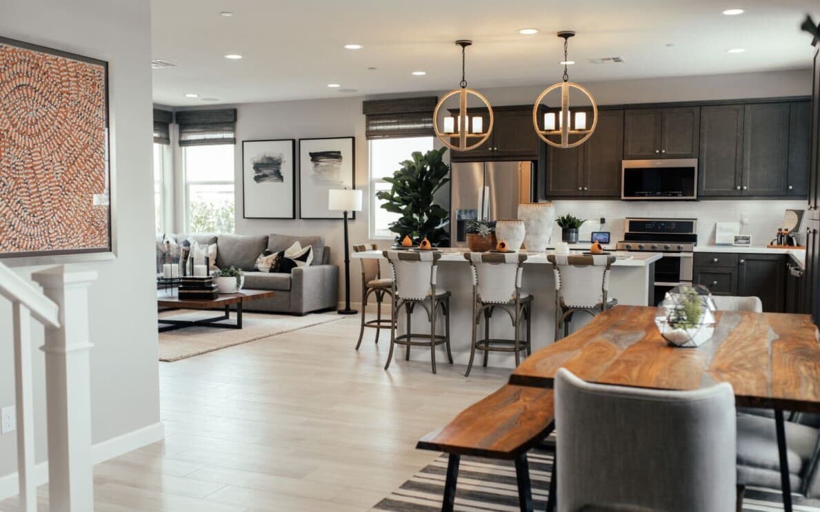 Open concept living in Poppy Plan 2 at New Haven by Brookfield Residential in Ontario Ranch CA