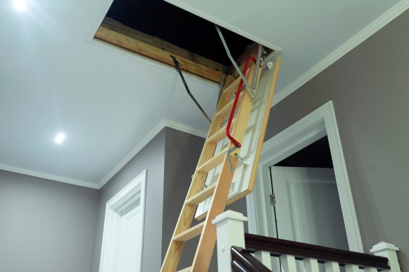 Pull down ladder leading to an attic
