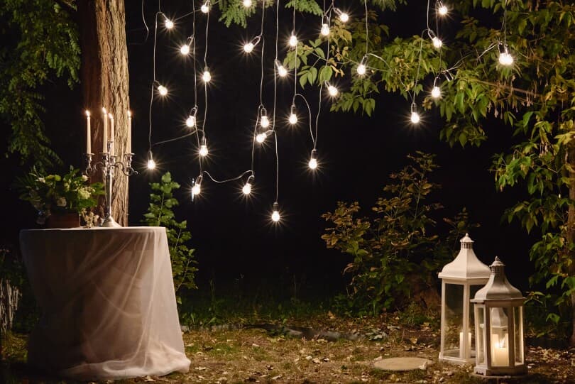 Lighting for Outdoor Evening Wedding