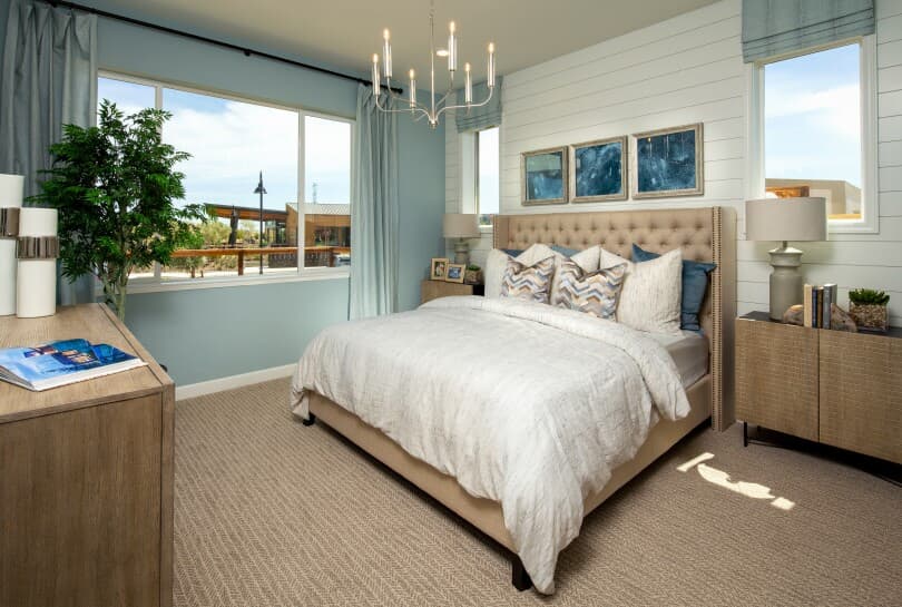 Primary bedroom in Residence 1 at Lakeside at One Lake by Brookfield Residential in Fairfield CA