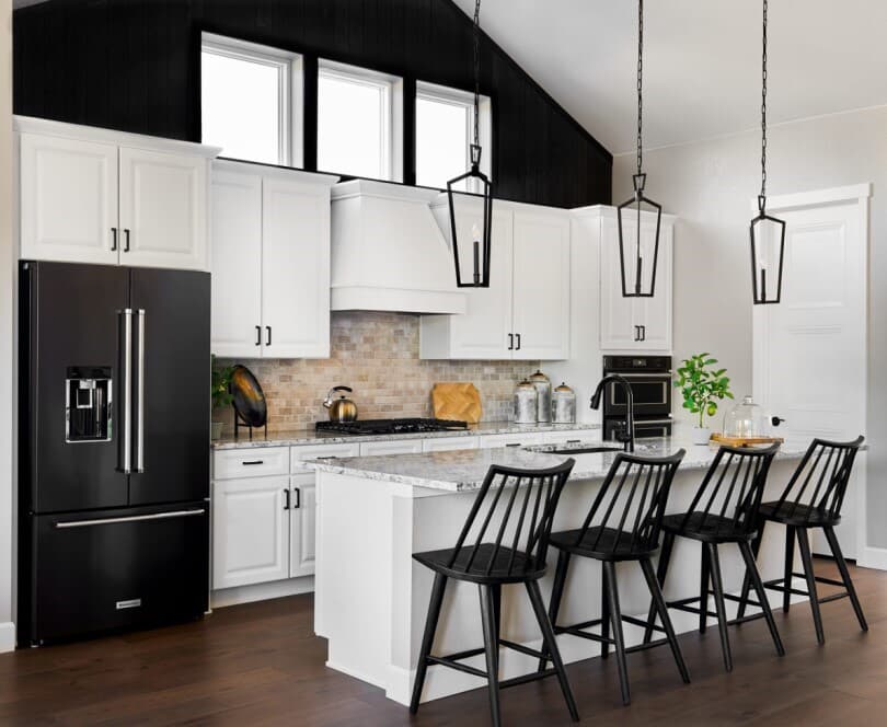 Modern farmhouse kitchen in a Brookfield Residential home in the Denver CO area