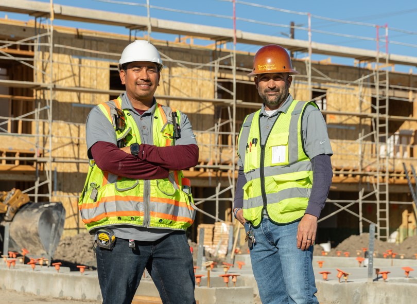 Brookfield Residential team members at a construction site