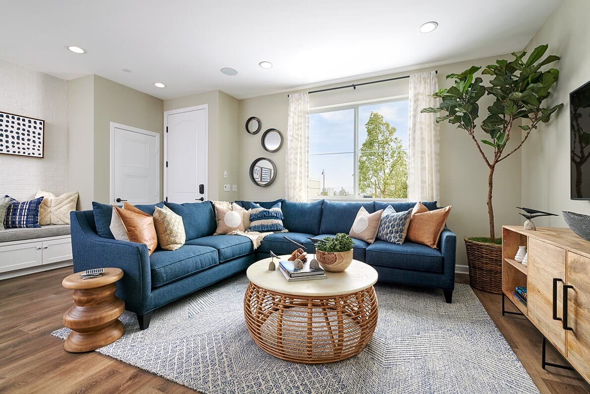 Plan 2 Living Room at Indigo at New Haven by Brookfield Residential in Ontario Ranch CA