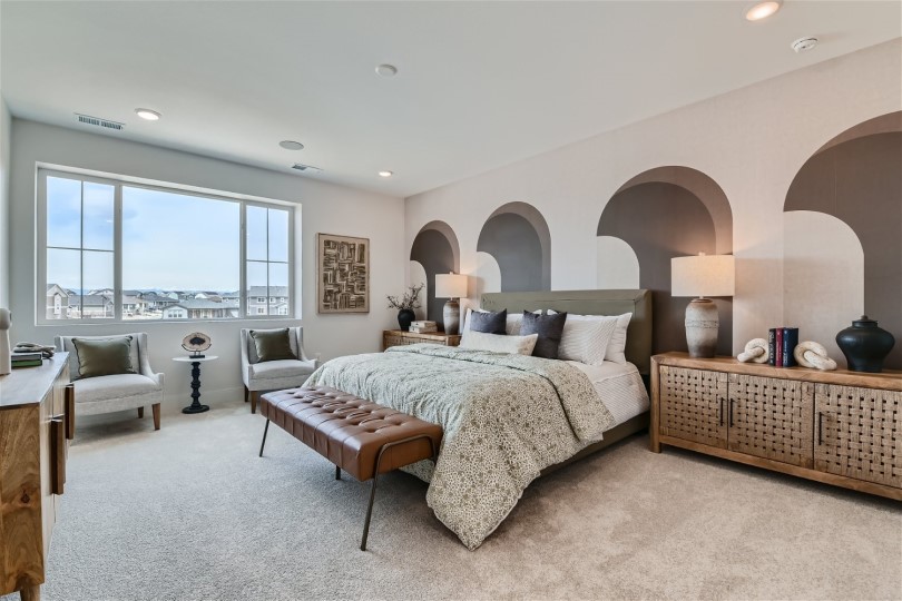 Primary bedroom in Artisan 4 at Barefoot Lakes in Firestone CO
