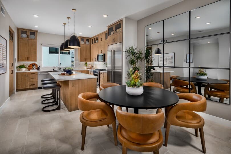 Dining and Kitchen in Luna Plan 1 at The Landing by Brookfield Residential in Tustin CA