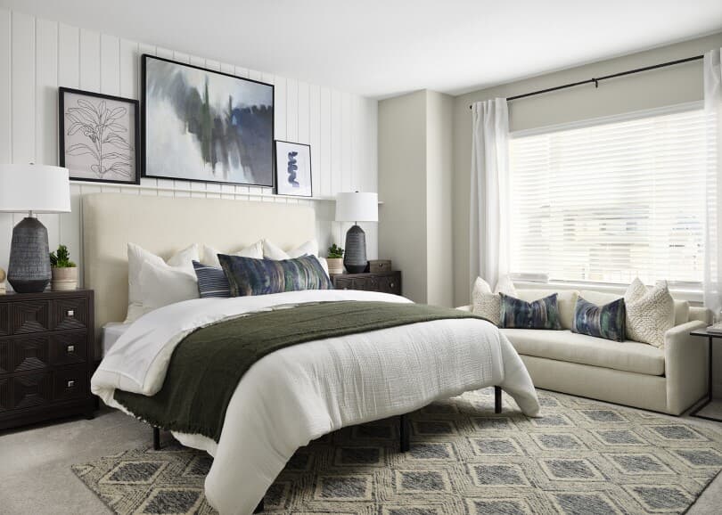 Primary bedroom in Villas at Central Park by Brookfield Residential in Denver CO