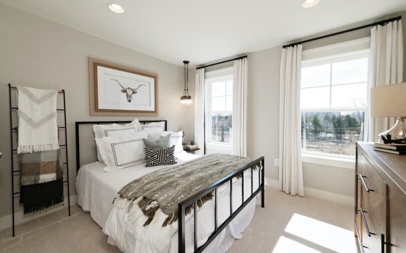 Guest bedroom in Sedona at Dowdens Station by Brookfield Residential in Clarksburg MD