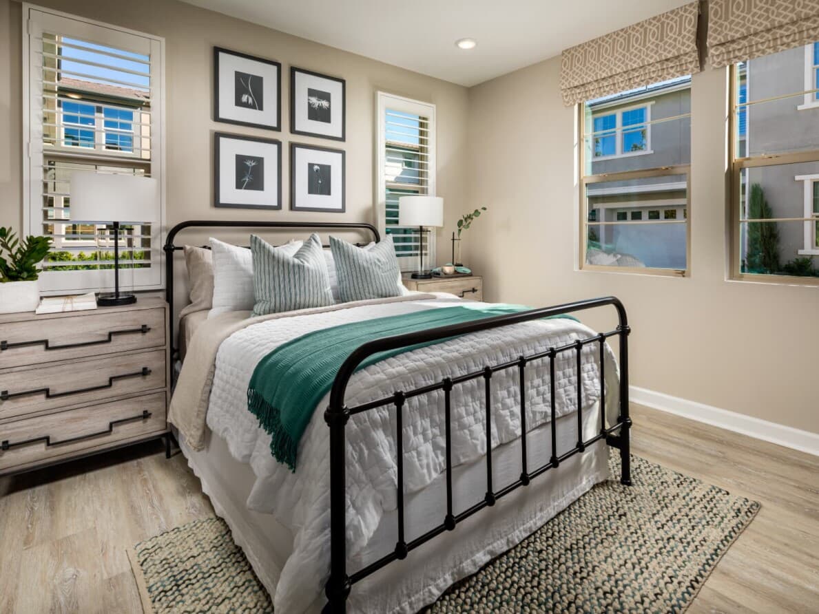 Guest bedroom in Stella Plan 1 at The Groves by Brookfield Residential in Whittier CA