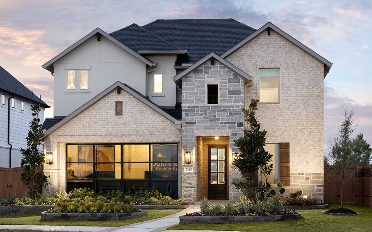 Exterior of the Norwich plan in the Traditional Collection at Elyson by Brookfield Residential in Katy TX