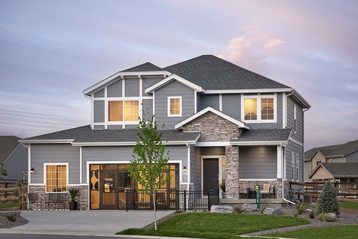 Mosaic Plan 5 Exterior at Barefoot Lakes by Brookfield Residential in Firestone CO