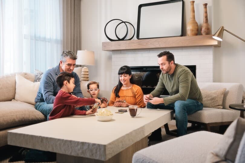 Family game night in Purcell 24 at Creekstone in Calgary AB