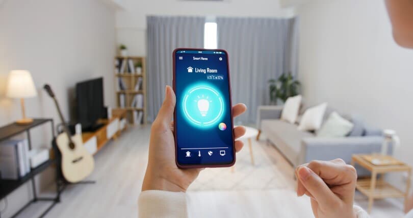 Smart home technology controlling the lights in a home