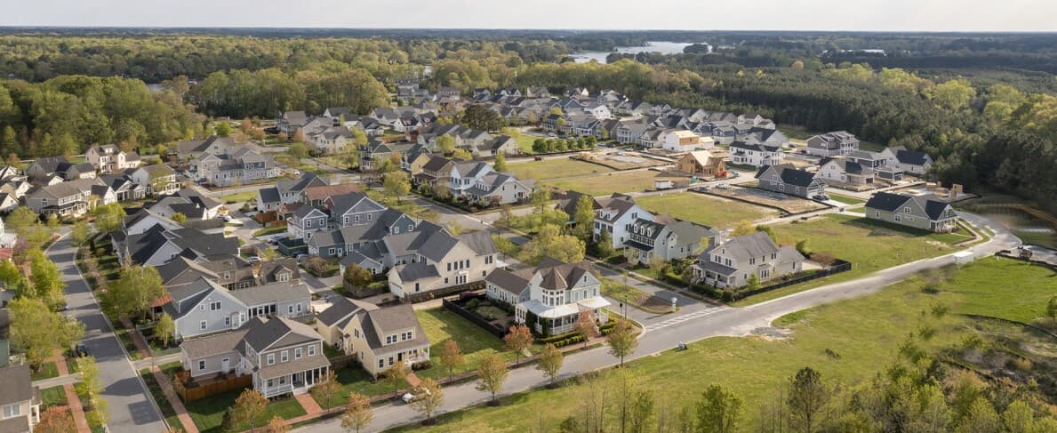 Aerial view of Easton Village by Brookfield Residential in Easton MD