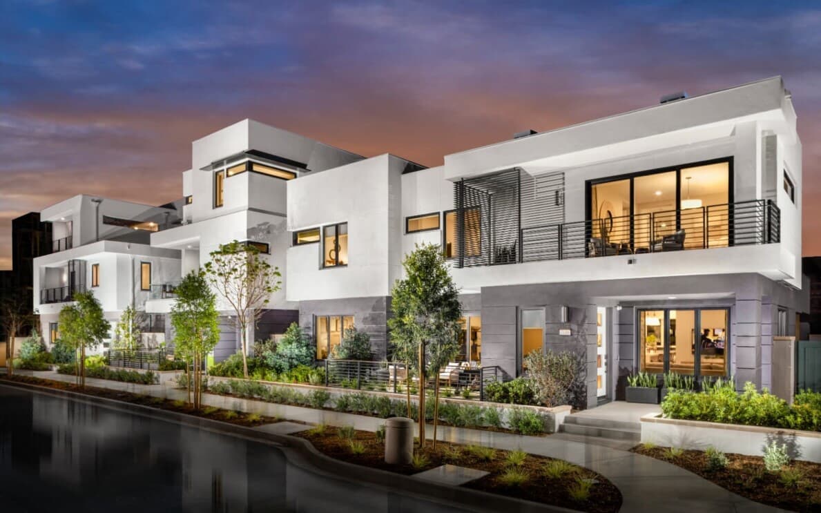 Street scene of The Landing at Tustin Legacy by Brookfield Residential in Tustin, CA