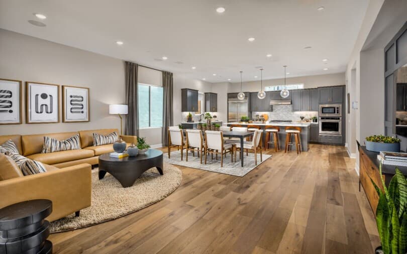 Open concept main level in Cira Plan 1 at The Landing by Brookfield Residential in Tustin CA