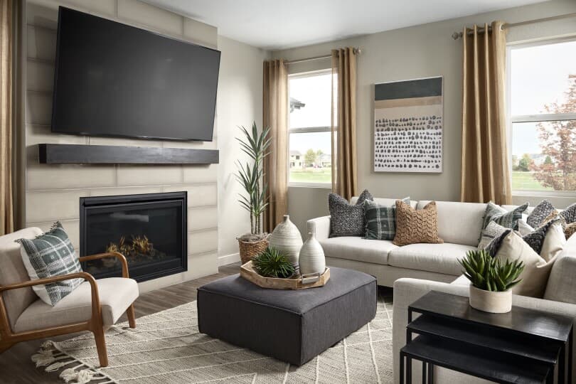 Mosaic Plan 6 living room at Brighton Crossing by Brookfield Residential in Brighton CO