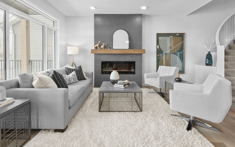 Living room at Parkland by Brookfield Residential in Edmonton AB