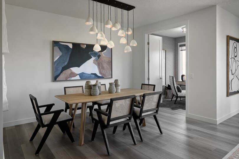 Dining room in Columbia at Rockland Park by Brookfield Residential in Calgary AB
