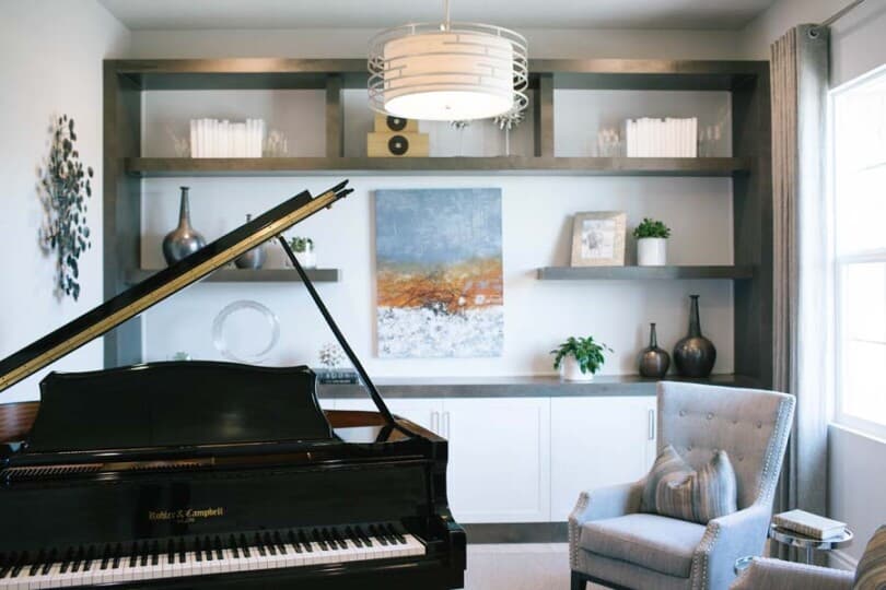 Music room detail in Beverly Residence 1 at Eastwood Village by Brookfield Residential in Irvine CA