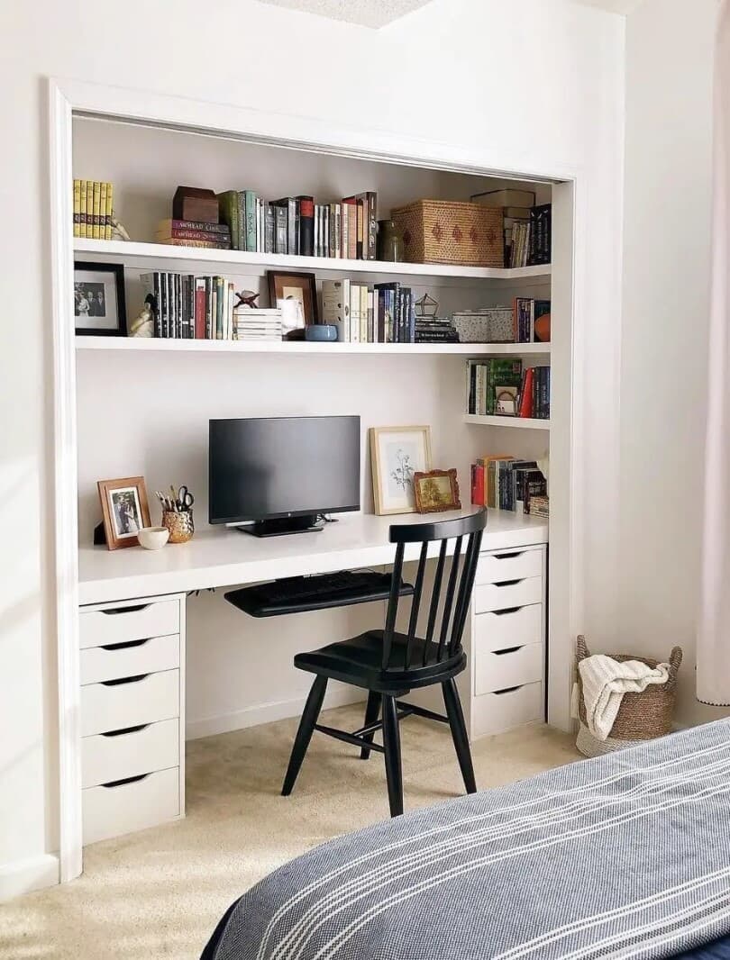 Desk space in a closet