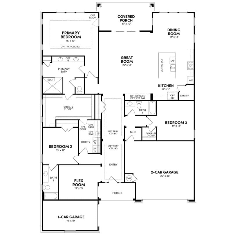 Champlain floor plan at Kissing Tree in San Marcos TX