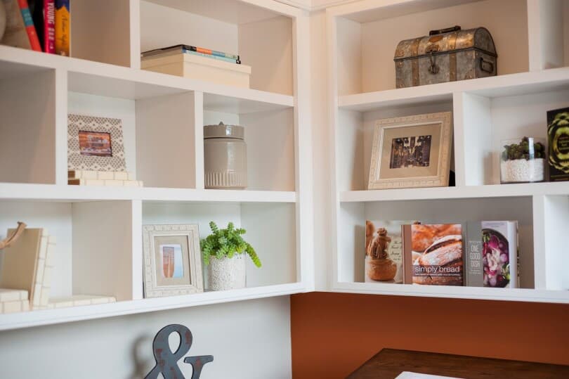 Styled shelving in a Brookfield Residential home