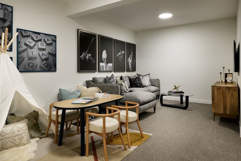 Basement kid space in Rundle 24 at Creekstone by Brookfield Residential in Calgary, AB