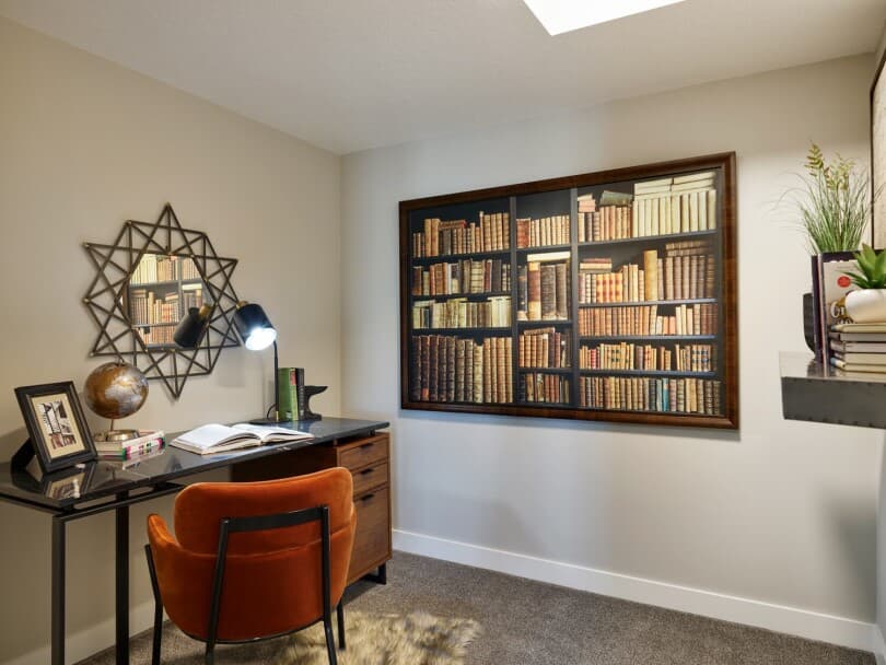 Basement study in Hudson 2 at Rockland Park by Brookfield Residential in Calgary, AB