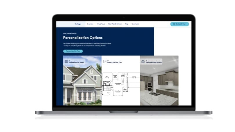 Screen shot of the Brookfield Residential myVision tool