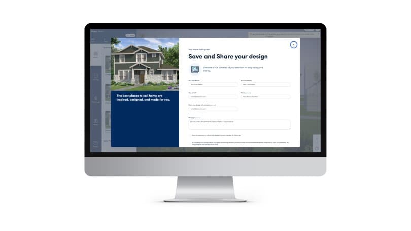 Shareable brochure in the Brookfield Residential myVision tool