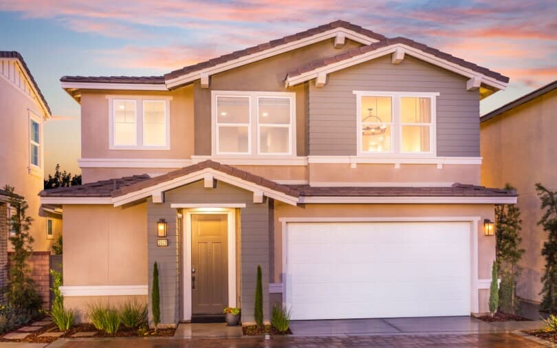 Exterior of Poppy Residence 1 at Canvas Park at New Haven in Ontario Ranch, CA by Brookfield Residential
