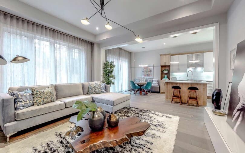 Sleek & Sophisticated Living Area at Woodhaven in Aurora, Ontario