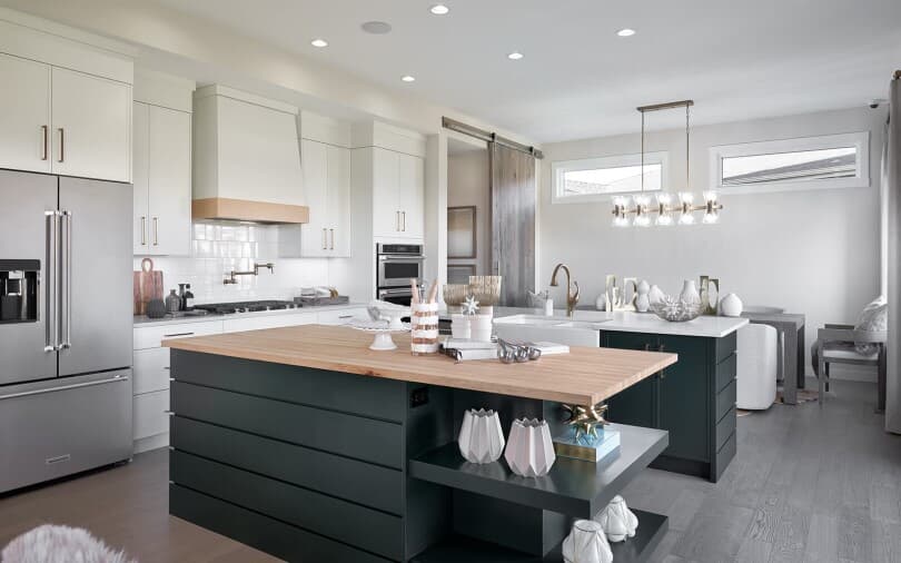 Spacious Chef’s Kitchen at Cranston’s Riverstone in Calgary