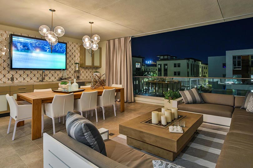 Covered deck Jewel at Playa Vista in Los Angeles CA Brookfield Residential