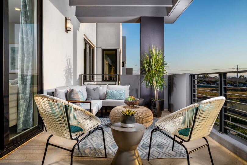 Outdoor patio in Terra Plan 6 at The Landing by Brookfield Residential in Tustin CA