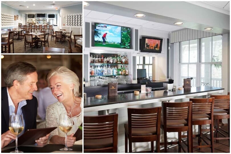 Collage of dining experiences at Heritage Shores by Brookfield Residential in Bridgeville, DE