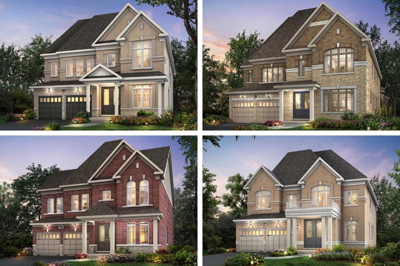 Clockwise from top left, Pathways home designs: the Eden, Oakridge, Beckett and Echo.