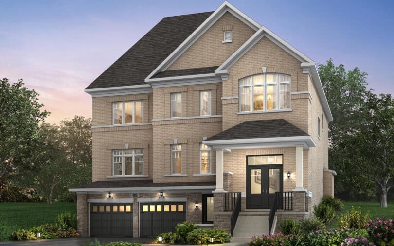 Exterior rendering of the Albion plan in the Grandview Collection at Pathways in Caledon East, ON