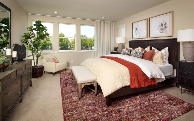 Primary bedroom in Residence 5 at Chandler in Brentwood, CA 