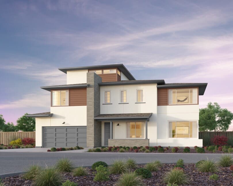 Exterior rendering of Residence 5 at Melrose at Boulevard by Brookfield Residential in Dublin, CA
