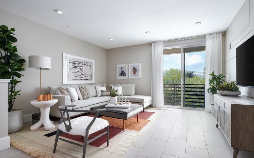 Great room in Residence Three at Broadway at Boulevard in Dublin, CA by Brookfield Residential