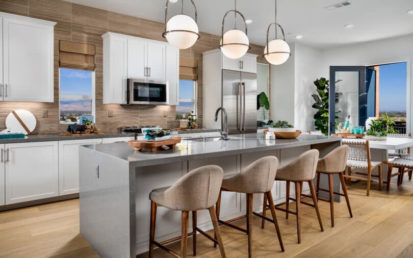 Kitchen in Plan 2 at Luna at The Landing by Brookfield Residential in Tustin, CA
