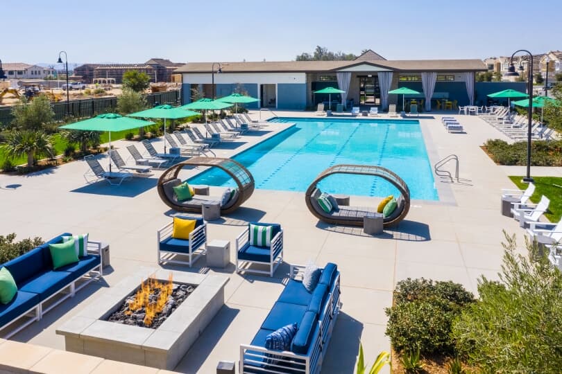 Emerald Park Pool New Haven in Ontario Ranch CA Brookfield Residential