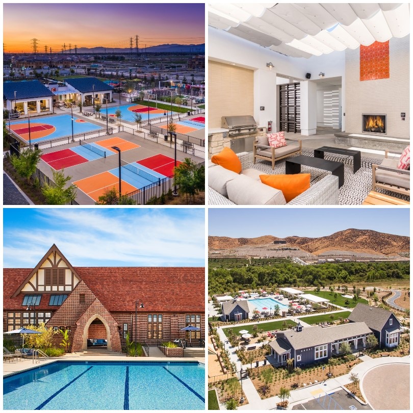 Amenity offerings by Brookfield Residential throughout Southern California